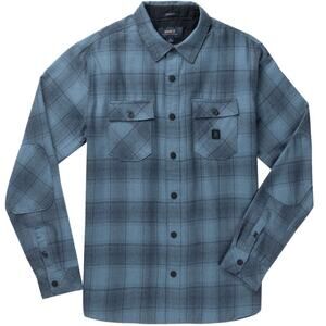Roark Nordsman Light Long Sleeve Button Up Shirt Pocket Flannel Plaid Blue XL